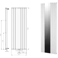 Boss & Wessing Designradiator plieger cavallino retto specchio 773 watt middenaansluiting 180x60,2 cm donkergrijs structuur
