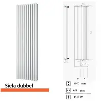 Plieger Designradiator Siena 180x46.2 cm 1564 Watt Zwart Middenonderaansluiting