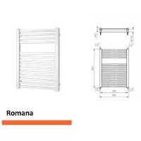 Boss & Wessing Handoekradiator romana 805x600 mm donker grijs structuur