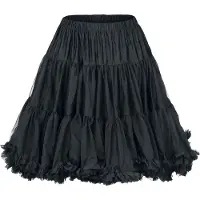 Banned Alternative - Rockabilly Midirok - Walkabout Petticoat - XS-S tot XL-XXL - voor Vrouwen - zwart - Maat XL-XXL