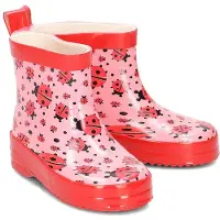 Playshoes Regenlaarzen rosa / lichtrood / zwart