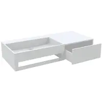 Best design Wastafel met lade spring 90x40x17 cm solid surface mat wit