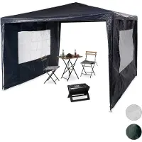 Relaxdays partytent 3x3, 2 zijwanden, party tent pe, festival, tuin paviljoen