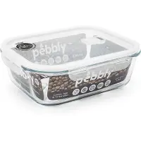 Pebbly Rectangular glass food storage container 2250 ml