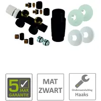 Boss & Wessing BWS Radiator Onderblok Haaks Links Mat Zwart (Voor midden aansluiting)