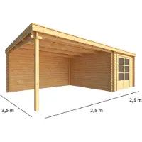 Warentuin Collection Blokhut, tuinhuisje met overkapping Els-Elisa 500 cm bij 350 cm diep lessenaarsdak 4