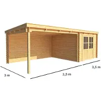 Warentuin Collection Blokhut, tuinhuisje met overkapping Els-Fenne 600 cm bij 300 cm diep lessenaarsdak 6