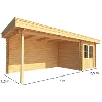 Warentuin Collection Blokhut, tuinhuisje met overkapping Lisa-Madelief 650 cm bij 250 cm diep plat dak 4