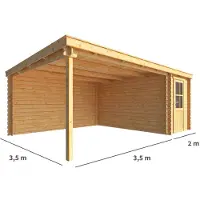 Warentuin Collection Blokhut, tuinhuisje met overkapping Els-Sterre 550 cm bij 350 cm diep lessenaarsdak 3