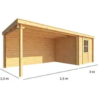 Warentuin Collection Blokhut, tuinhuisje met overkapping Els-Emily 550 cm bij 250 cm diep lessenaarsdak 6