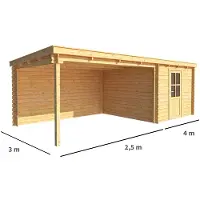 Warentuin Collection Blokhut, tuinhuisje met overkapping Els-Cato 650 cm bij 300 cm diep lessenaarsdak 10