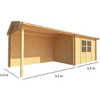 Warentuin Collection Blokhut, tuinhuisje met overkapping Fenna-Ayla 700 cm bij 250 cm diep zadeldak 6