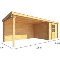 Warentuin Collection Blokhut, tuinhuisje met overkapping Els-Bo 500 cm bij 300 cm diep lessenaarsdak 10