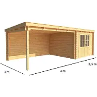 Warentuin Collection Blokhut, tuinhuisje met overkapping Els-Amber 650 cm bij 300 cm diep lessenaarsdak 9