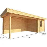 Warentuin Collection Blokhut, tuinhuisje met overkapping Lisa-Janne 650 cm bij 250 cm diep plat dak 9