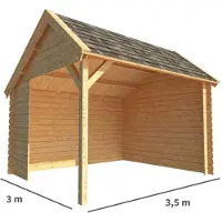 Warentuin Collection Overkapping Michelle-Jolijn 350 cm bij 300 cm diep kapschuurdak