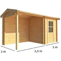 Warentuin Collection Blokhut, tuinhuisje met overkapping Fenna-Alicia 450 cm bij 200 cm diep zadeldak 3