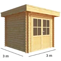 Warentuin Collection Blokhut, tuinhuisje Lisa-Zeynep 300 cm bij 300 cm diep plat dak