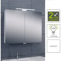 Boss & Wessing Bws led spiegelkast luxe aluminium 90x60x14 cm