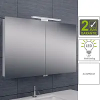 Boss & Wessing Bws led spiegelkast luxe aluminium 100x60x14 cm