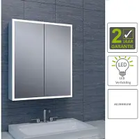 Boss & Wessing BWS LED Spiegelkast Aluminium Quali Met Rand Verlichting 60x70x13 cm