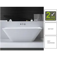 Boss & Wessing Half vrijstaand bad BWS Solid surface 180x84x57 cm mat wit
