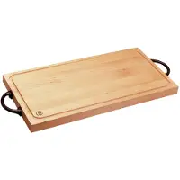 Ronneby Bruk Maestro snijplank beuken gietijzeren handvatten dubbel 25x50 cm