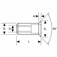 Gesipa Blindklinkmoer | klinknagelschacht d x l 9 x 17 mm M6 | aluminium verzinkkop (90graden) | 250 stuks - 1455350 1455350