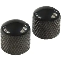 Yellow Parts EZ1223B dome knoppen gitaar en bas zwart (2 stuks)