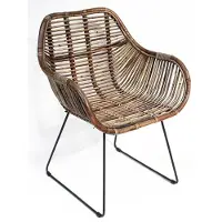 Van der leeden Dining Stoel Iron L Dining Nick Chair Rotan/Iron Brown 70X65Xh87