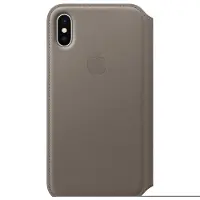 Apple iPhone X Leather Folio Book Case Beige