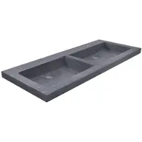 Mueller Double natuursteen wastafel 120x46cm 2 kraangaten