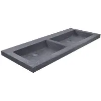 Mueller Double natuursteen wastafel 120x46cm zonder kraangat