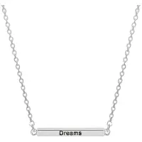 CO88 Collection Ketting Dream Love Laugh staal/zilverkleurig 40-43 cm 8CN-20010