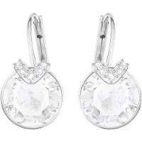 Swarovski Oorbellen 'Bella' zilver / wit