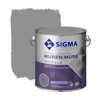 Sigma hoogdekkende muurverf RAL 7045 2,5 liter