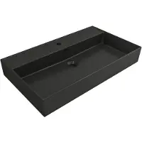 Plieger Wastafel Kansas Mat Zwart 1 Kraangat 80x45x12 cm