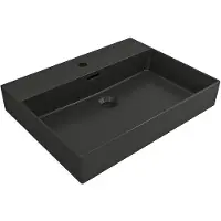 Plieger Wastafel Kansas Mat Zwart 1 Kraangat 60x45x12 cm