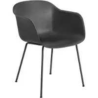 Muuto Fiber Tube Stoel Zwart (b) 51 X (d) 58 X (h) 76,5 Cm