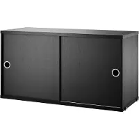 String Kast Met Schuifdeuren 30x78 Cm Zwart - Kasten en vitrinekasten Black - CD7830-03-1