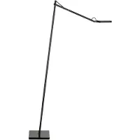 Flos LED-vloerlamp KELVIN, dimbaar, zwart, Woon-/ Eetkamer, Aluminium, Design, LED vloerlamp