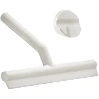 Zone Denmark Solo Douchewisser – Wisser douche met Houder – Zelfklevende Ophanghaak – Trekker douche Silicone – Badkamer Accessoire – Anti-roest Design – Wit – 21 x 17 x 3,5 cm
