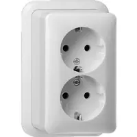 Gira Wandcontactdoos 479111 Dubbel Opbouw Wit