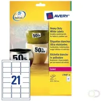 Avery ultra-sterke witte etiketten ft 63,5 x 38,1 mm (b x h), 420 stuks, 21 per blad