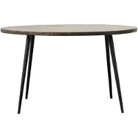 House Doctor Club ronde eettafel zwart hout ijzer