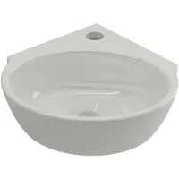 Plieger Corner hoekfontein - 1 kraangat - zonder overloop - glanzend wit - 29.5x31.5x9.5cm - keramiek