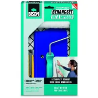 Bison Wand&Klaar 5-delige Behangset inclusief lijmrooster, behanglijmroller, behangspatel, afbreekmes, instructiehulp, geschikt voor alle soorten behang
