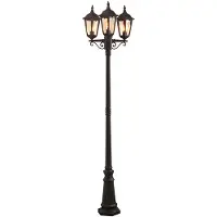 Konstsmide Mastlamp Firenze, 3-lamps, zwart FIRENZE, dimbaar, zwart, Aluminium, Landelijk