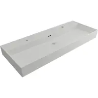 Plieger Wastafel Kansas Mat Wit 2 kraangaten 120x45x12 cm