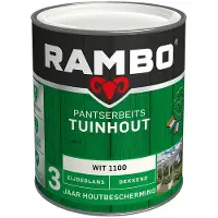 Rambo Pantserbeits Tuinhout Dekkend Zijdeglans 1100 Wit 0,75l